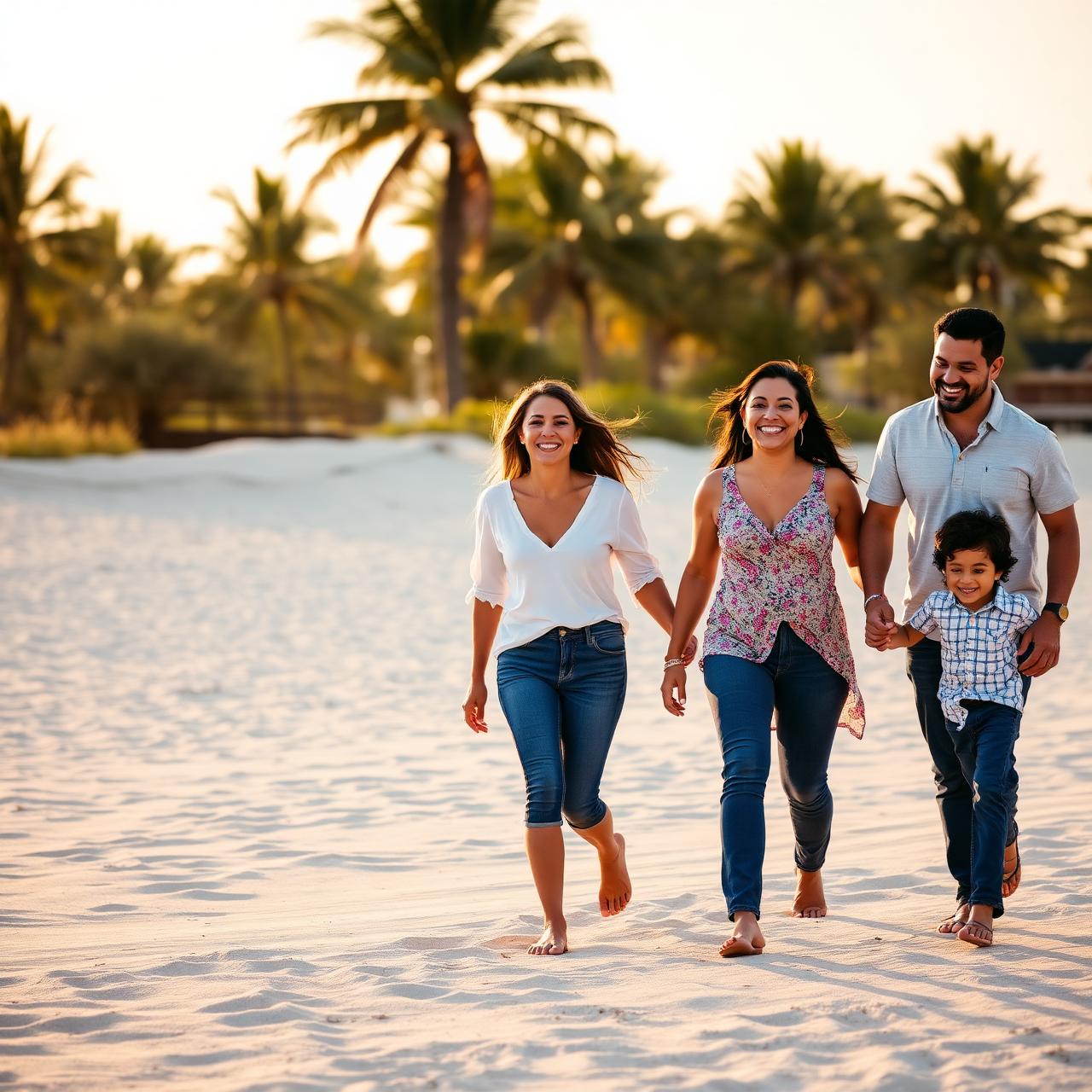 Familia hispana en Florida — atención humana de Vitalis